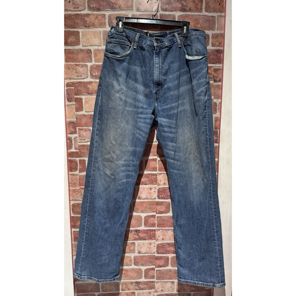 Levi Straus & Co 505 Denim Jeans Men's W42XL32 DarkWash WideLeg Regular Straight